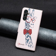 Klapkové puzdro pre Samsung Galaxy A55 5G, Wallet, giraffe, ružové
