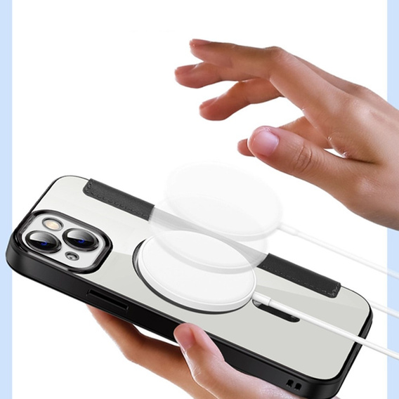Klapkové puzdro pre iPhone 13, RFID Wallet MagSafe CamShield, čierne