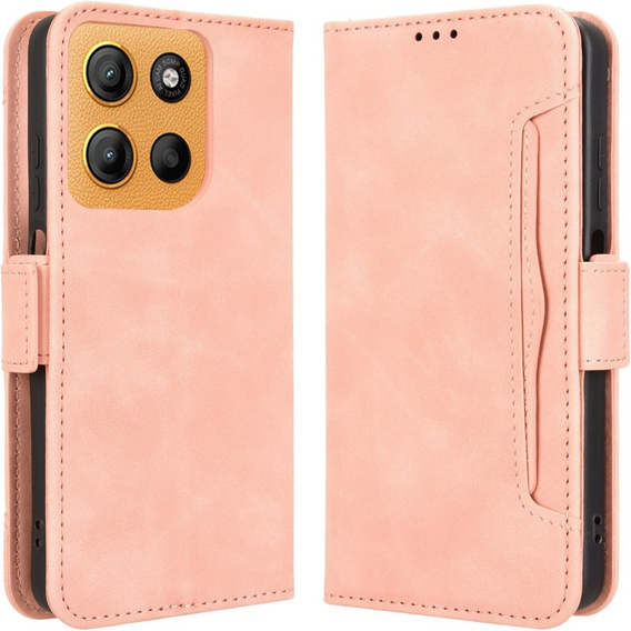 Klapkové puzdro pre Motorola Moto G15 / Motorola Moto G15 Power, Card Slot, ružové
