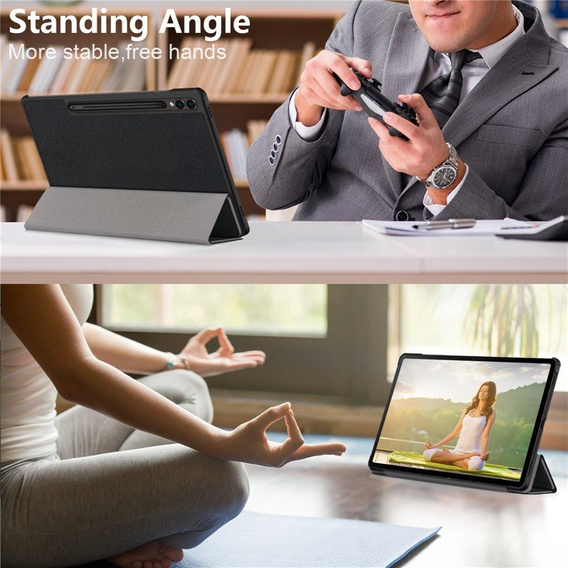 Puzdro pre Samsung Galaxy Tab S9 Plus, Smartcase s priestorom pre stylus, čierne