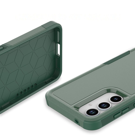Pancierované puzdro pre Samsung Galaxy A55 5G, Dual Shockproof, tmavozelené
