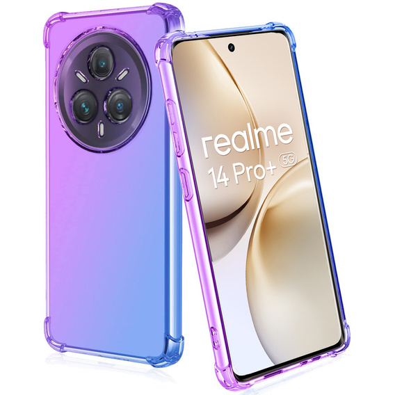 Puzdro pre Realme 14 Pro+ 5G, Gradient Dropproof, Fialová / modrá