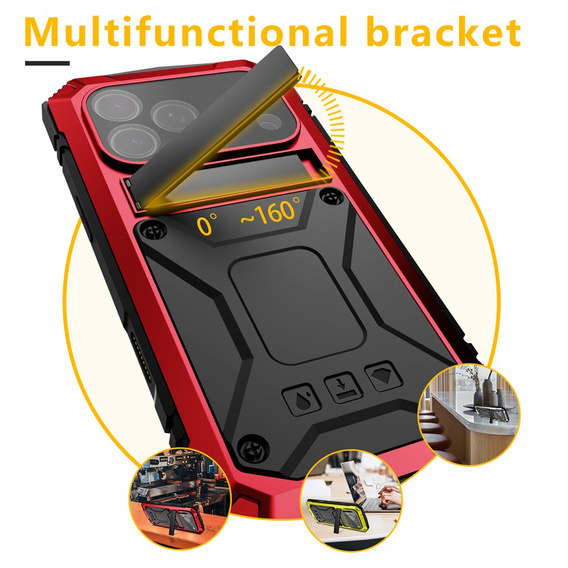 Puzdro R-JUST s podstavcom a integrovaným sklom pre iPhone 17 Pro Max