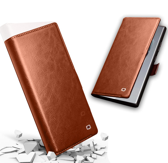 Flipové puzdro pre Samsung Galaxy S25 Ultra, QIALINO Leather Wallet, hnedé
