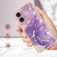 Ochranné puzdro pre Motorola Moto G24 / G24 Power / G04, Marble Slim Case, tmavo fialová