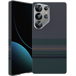Puzdro BENKS Kevlar pre Samsung Galaxy S25 Ultra, pre MagSafe, Carbon Fiber, čierne