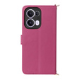 Puzdro s chlopňou pre Oppo Reno 13 Pro 5G, Crossbody Leather Wallet, bordové