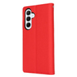 Klapkové puzdro pre Samsung Galaxy S25, Litchi Skin Grain, červené