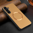 Obal na mobil pre Samsung Galaxy A56 5G, Leather Hybrid MagSafe, zlaté