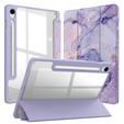 Puzdro pre Samsung Galaxy Tab S10 Lite / S10 FE / S9 FE, Smartcase Hybrid, so slotom na stylus, Marble fialové