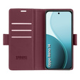 Puzdro pre Oppo Reno 14, ERBORD Glossy Litchi, flipová peňaženka, červené