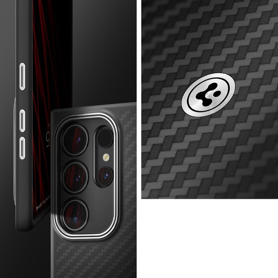 Puzdro Spigen Enzo Aramid čierne pre Samsung Galaxy S24 Ultra