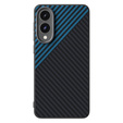 ABEEL puzdro pre Samsung Galaxy S25 Edge, Carbon Fiber, pre MagSafe, čierna / modrá