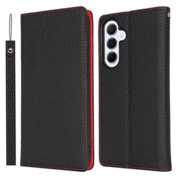 Klapkové puzdro pre Samsung Galaxy S24 FE, Litchi Skin Grain, čierne