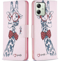 Klapkové puzdro pre Motorola Moto G54 5G, Wallet, giraffe, ružové