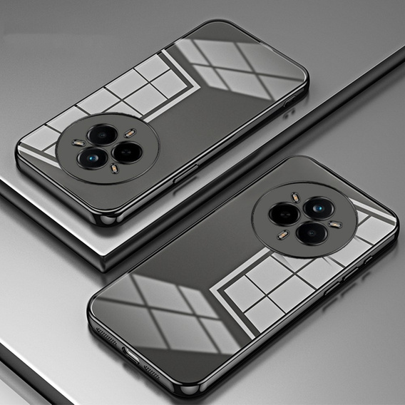 Puzdro pre Realme 14 Pro+ 5G, Electroplating Frame, transparentné / čierne