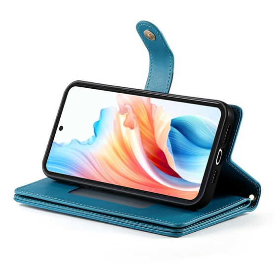 Flipové puzdro so zipsovým vreckom pre Samsung Galaxy A57 5G, modré