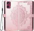 Klapkové puzdro pre Motorola Edge 50 Fusion 5G, Mandala, ružové
