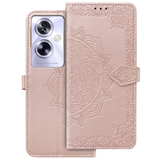 Klapkové puzdro pre Oppo A79 5G, Mandala, ružové rose gold