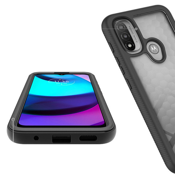 Puzdro pre Motorola Moto E20, Shockproof, s fóliou, modré