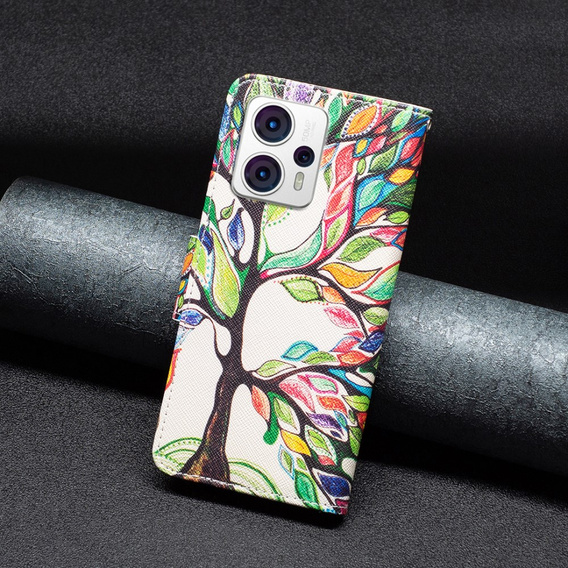 Klapkové puzdro pre Motorola Moto G53 5G / G23 / G13, Wallet, tree of life, biele