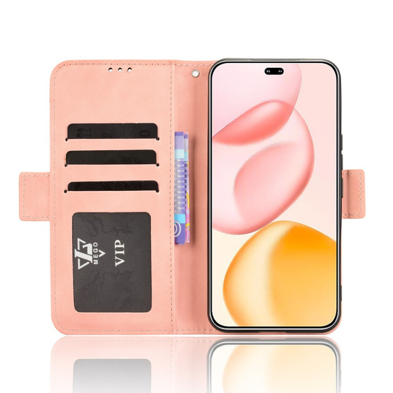 Klapkové puzdro pre Honor 400 Pro 5G, Card Slot, ružové