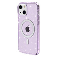 Obal na mobil pre iPhone 14, Dropproof MagSafe Glitter, fialové