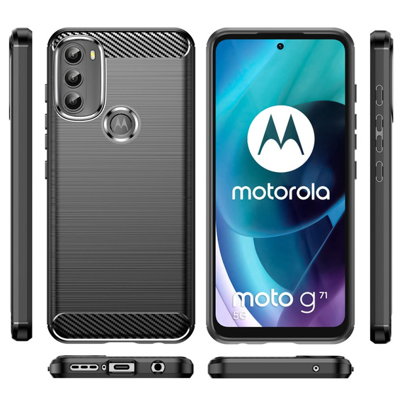 Obal na mobil pre Motorola Moto G71 5G, Carbon, čierne