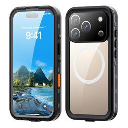 Puzdro pre iPhone 17 Pro, vodotesné IP68, SHELLBOX MagSafe, čierne