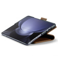 CASEME flipové puzdro pre Samsung Galaxy Z Fold6 5G, Litchi Wallet, hnedé