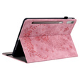 Puzdro s chlopňou pre Lenovo Tab P12, flower, svetlo ružové