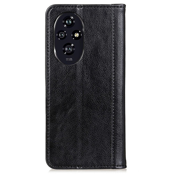 Flipové puzdro pre Honor 200 Pro 5G, Split Leather, čierne