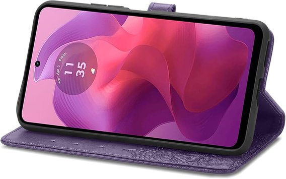 Klapkové puzdro pre Motorola Moto E14, Mandala, fialové