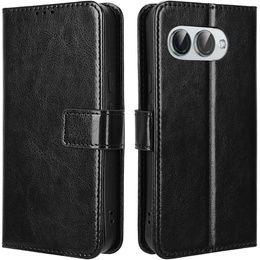 Klapkové puzdro pre T Phone 3 5G, Crazy Horse Wallet, čierne