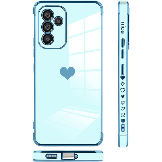 Obal na mobil pre Samsung Galaxy A34 5G, Electro heart, modré