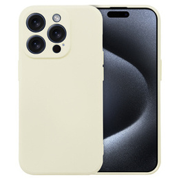 Obal na mobil pre iPhone 15 Pro, Silicone Lite, krémové