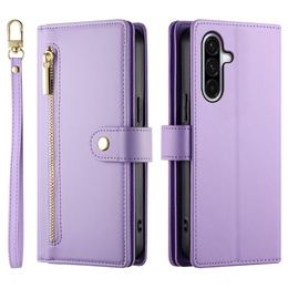 Flipové puzdro Wallet Zipper Pocket pre Samsung Galaxy A17 5G, Wallet Zipper Pocket, fialové