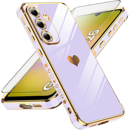 Puzdro pre Samsung Galaxy A26, Electro heart, fialové + sklo 9H