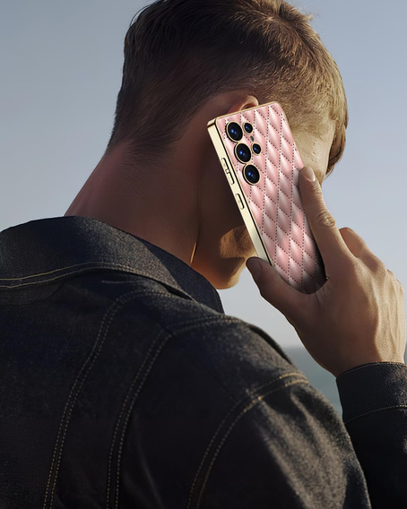 Puzdro pre Samsung Galaxy S25 Ultra, Leather Rhombus, ružové