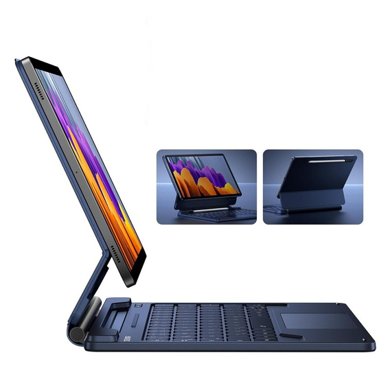 Puzdro s klávesnicou pre Samsung Galaxy Tab S10 Lite / S10 FE / S9 FE / S9, Dexnor Magnetic Keyboard Touchpad, modré