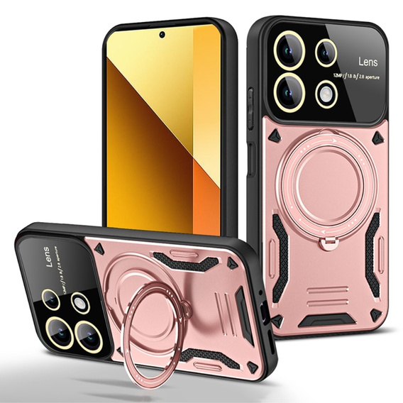 Pancierované puzdro pre Xiaomi Redmi Note 13 Pro 4G / Xiaomi Redmi Note 14S / Xiaomi Poco M6 Pro 4G, CamShield MagSafe, ružové