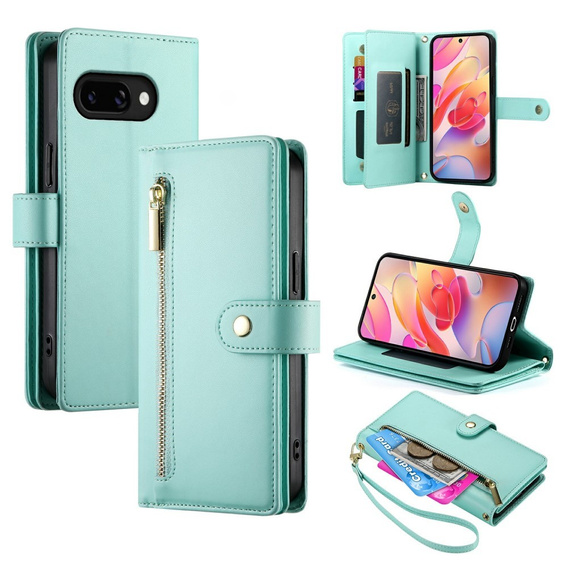 Klapkové puzdro pre Samsung Galaxy A56 5G, Wallet Zipper Pocket, zelený