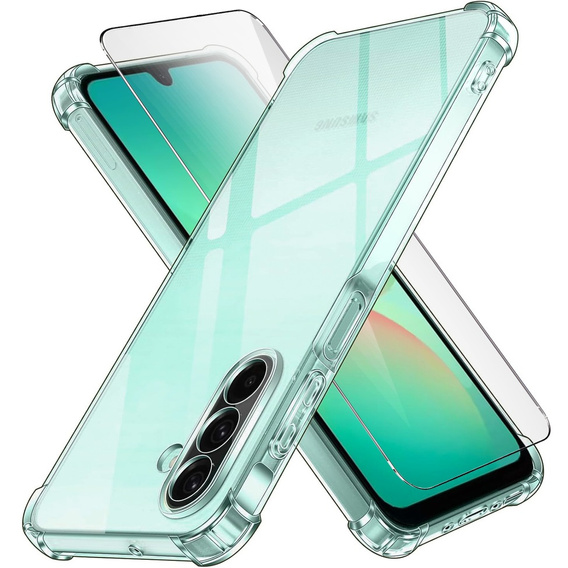 Puzdro pre Samsung Galaxy A26, Erbord Dropproof, priehľadné + sklo