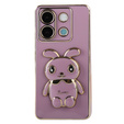 Puzdro pre Xiaomi Redmi Note 13 5G, Rabbit, fialové + tvrdené sklo 9H