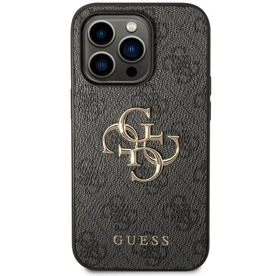 GUESS Obal na mobil pre iPhone 15 Pro Max, 4G Big Metal Logo, sivé