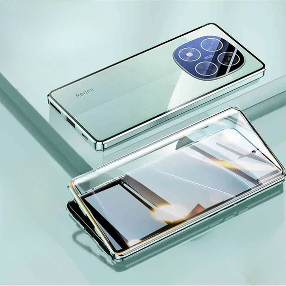 Puzdro pre Xiaomi Redmi Note 14 Pro+, Magnetic Dual Glass, zelený