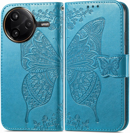 Klapkové puzdro pre Xiaomi Poco F7 Pro, Butterfly, modré