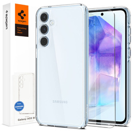 Puzdro Spigen pre Samsung Galaxy A55 5G, Ultra Hybrid, priehľadné + tvrdené sklo 9H