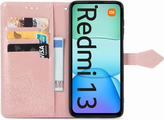 Klapkové puzdro pre Xiaomi Redmi 13, Mandala, ružové