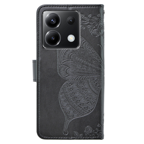 Klapkové puzdro pre Xiaomi Poco X6 5G, Butterfly, čierne